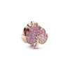 Charm Feuille pavé rose en argent 925 rosé