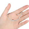 Charm clip rosé en argent 925 avec cœur pavé