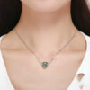 Charm en forme de coeur avec oiseau et arbre fleuri en argent 925