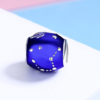 Charm métallisé bleu nuit univers interstellaire en argent 925