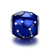 Charm métallisé bleu nuit univers interstellaire en argent 925