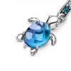Charm pendentif en verre et argent 925 tortue bleue