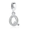 Charm pendentif avec lettre de l'alphabet Q