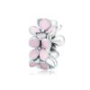 Charm espaceur Fleurs roses en argent 925