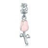 Charm pendentif Rose et Cœurs en argent 925